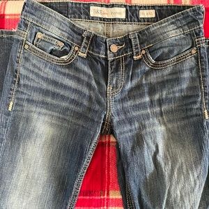 BKE Denim Payton Distressed Dark Wash Bootcut Stretch Jeans 31 XXL